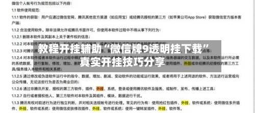 教程开挂辅助“微信牌9透明挂下载”真实开挂技巧分享-第3张图片