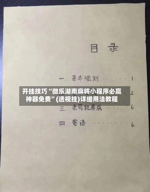 开挂技巧“微乐湖南麻将小程序必赢神器免费	”(透视挂)详细用法教程-第2张图片
