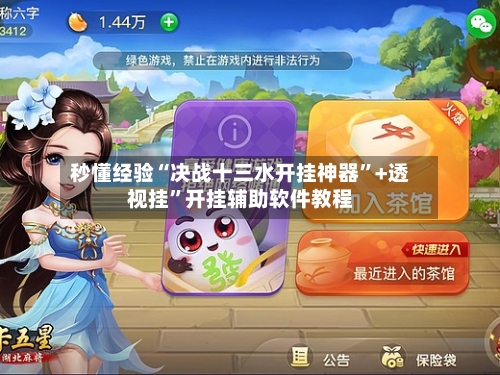 秒懂经验“决战十三水开挂神器”+透视挂”开挂辅助软件教程