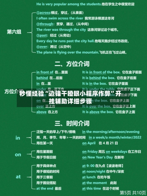 秒懂经验“边锋干瞪眼小程序作弊	”开挂辅助详细步骤-第3张图片