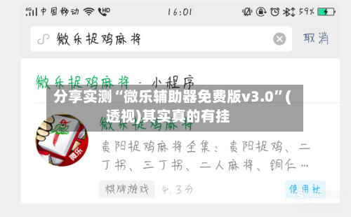 分享实测“微乐辅助器免费版v3.0”(透视)其实真的有挂-第2张图片