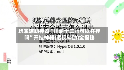 玩家辅助神器“川渝十三水可以开挂吗”开挂神器{透视辅助}全揭秘-第1张图片