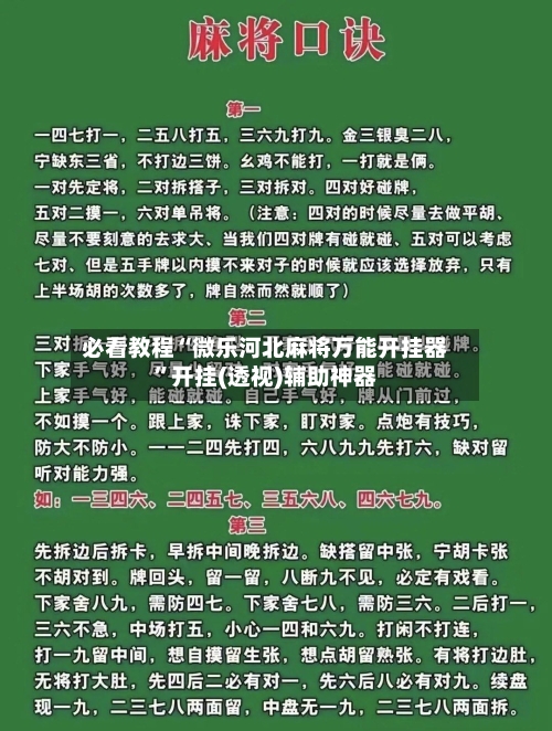 必看教程“微乐河北麻将万能开挂器”开挂(透视)辅助神器-第3张图片