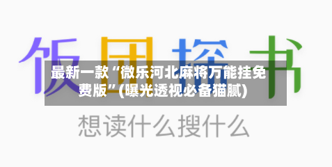 最新一款“微乐河北麻将万能挂免费版”(曝光透视必备猫腻)-第2张图片