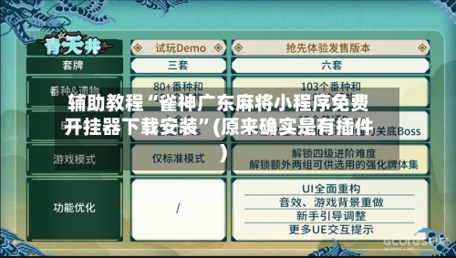 辅助教程“雀神广东麻将小程序免费开挂器下载安装	”(原来确实是有插件)-第2张图片