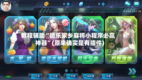 教程辅助“微乐家乡麻将小程序必赢神器”(原来确实是有插件)-第3张图片