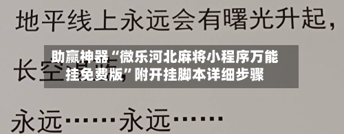 助赢神器“微乐河北麻将小程序万能挂免费版	”附开挂脚本详细步骤-第2张图片