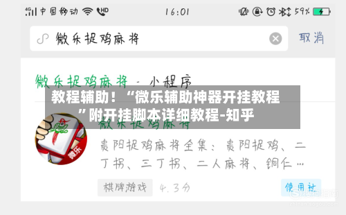 教程辅助！“微乐辅助神器开挂教程”附开挂脚本详细教程-知乎-第3张图片