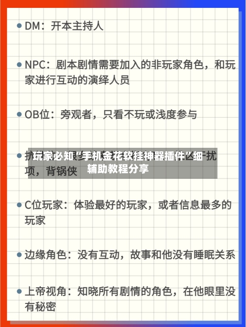 玩家必知“手机金花软挂神器插件”细辅助教程分享-第2张图片