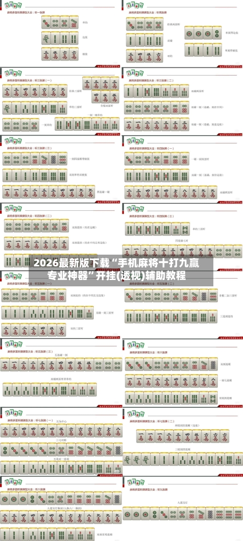 2026最新版下载“手机麻将十打九赢专业神器	”开挂(透视)辅助教程-第2张图片