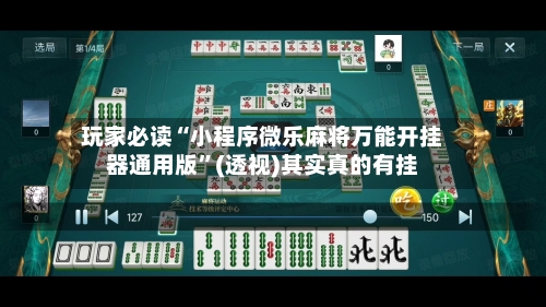 玩家必读“小程序微乐麻将万能开挂器通用版”(透视)其实真的有挂-第3张图片