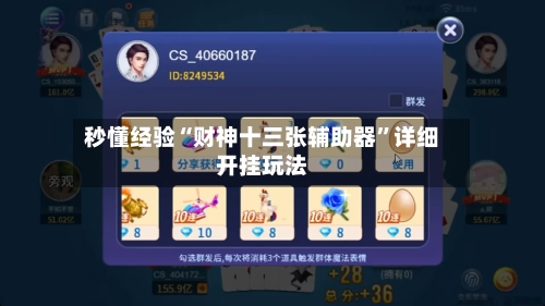 秒懂经验“财神十三张辅助器	”详细开挂玩法-第2张图片