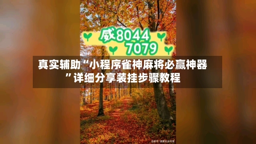 真实辅助“小程序雀神麻将必赢神器	”详细分享装挂步骤教程-第2张图片