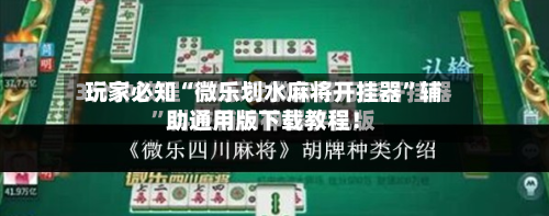 玩家必知“微乐划水麻将开挂器”辅助通用版下载教程！-第2张图片