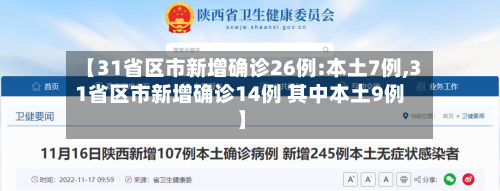 【31省区市新增确诊26例:本土7例,31省区市新增确诊14例 其中本土9例】