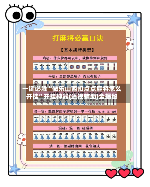 一键必胜“微乐山西扣点点麻将怎么开挂”开挂神器{透视辅助}全揭秘-第3张图片