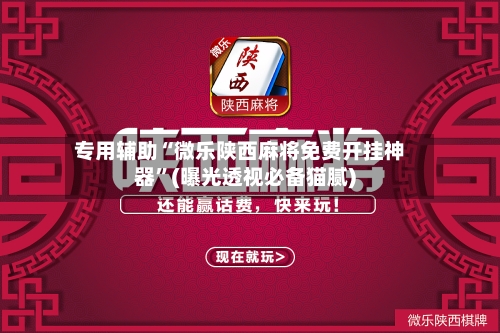 专用辅助“微乐陕西麻将免费开挂神器”(曝光透视必备猫腻)