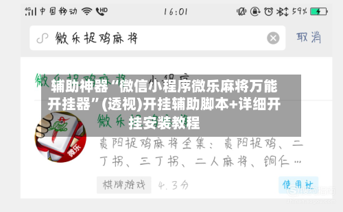 辅助神器“微信小程序微乐麻将万能开挂器	”(透视)开挂辅助脚本+详细开挂安装教程-第2张图片