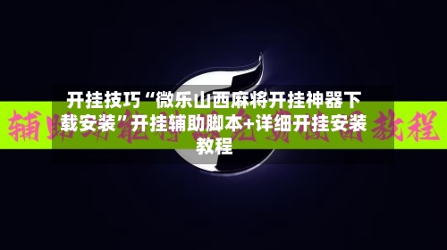 开挂技巧“微乐山西麻将开挂神器下载安装”开挂辅助脚本+详细开挂安装教程-第2张图片