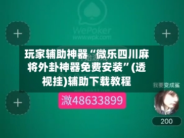 玩家辅助神器“微乐四川麻将外卦神器免费安装”(透视挂)辅助下载教程-第3张图片