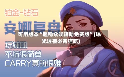 可用版本“超稳众娱辅助免费版”(曝光透视必备猫腻)-第3张图片