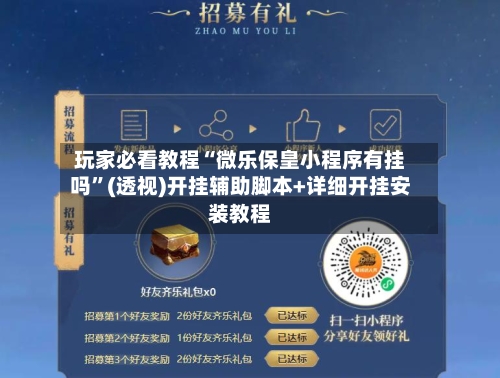 玩家必看教程“微乐保皇小程序有挂吗	”(透视)开挂辅助脚本+详细开挂安装教程-第2张图片