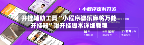 开挂辅助工具“小程序微乐麻将万能开挂器	”附开挂脚本详细教程-第3张图片