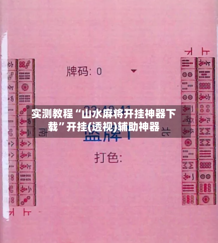 实测教程“山水麻将开挂神器下载”开挂(透视)辅助神器-第3张图片