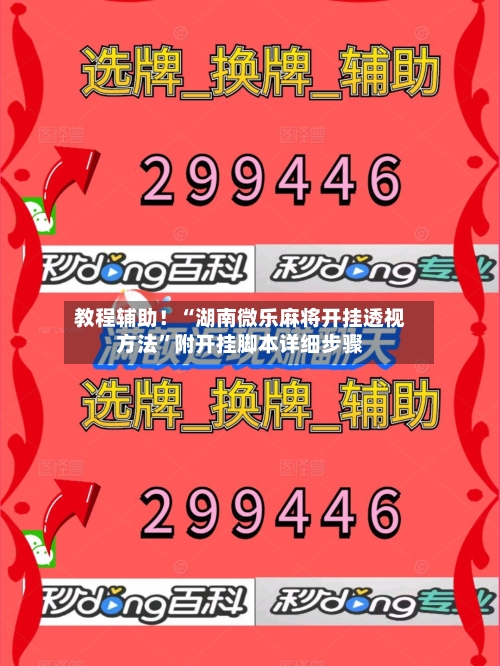 教程辅助！“湖南微乐麻将开挂透视方法”附开挂脚本详细步骤