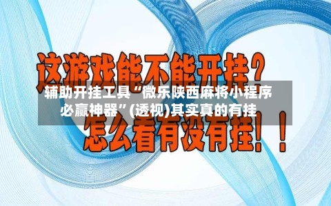 辅助开挂工具“微乐陕西麻将小程序必赢神器	”(透视)其实真的有挂-第2张图片