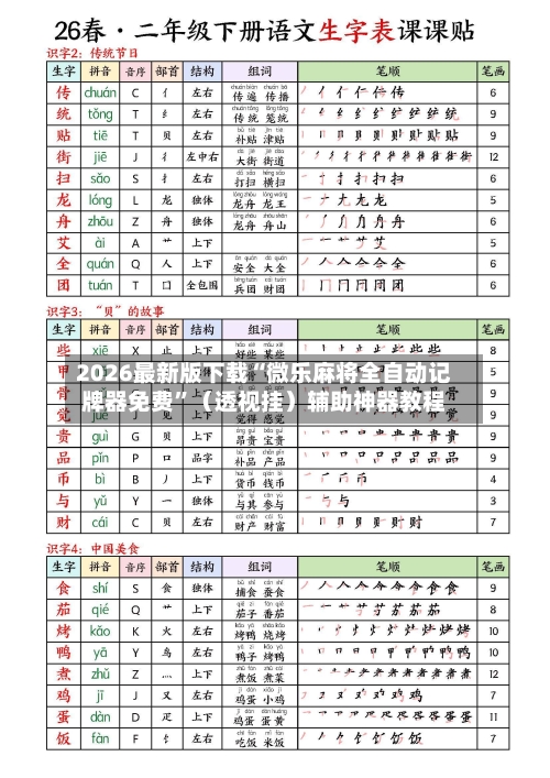 2026最新版下载“微乐麻将全自动记牌器免费	”（透视挂）辅助神器教程-第2张图片