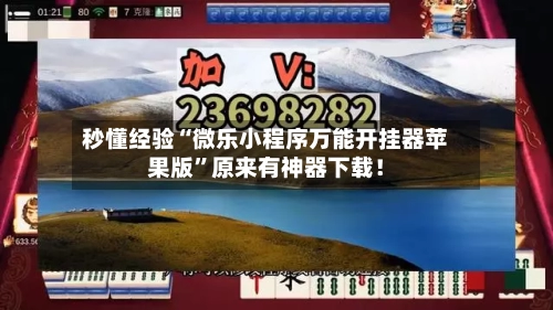 秒懂经验“微乐小程序万能开挂器苹果版	”原来有神器下载！-第2张图片