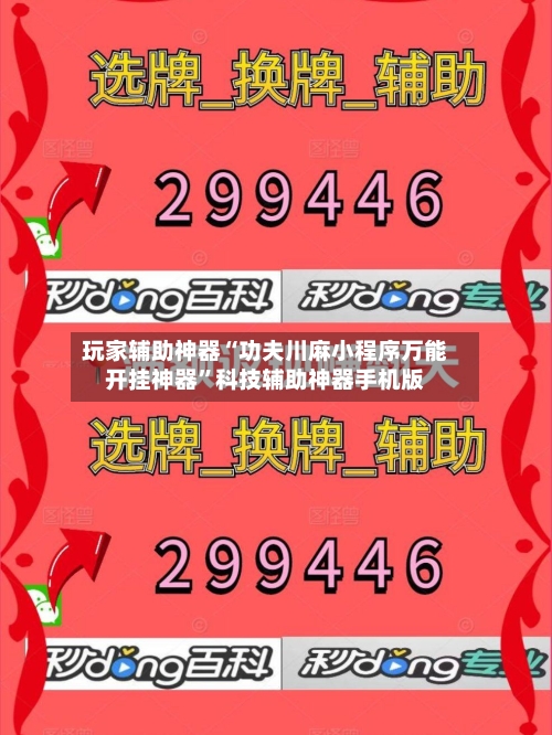 玩家辅助神器“功夫川麻小程序万能开挂神器”科技辅助神器手机版-第3张图片