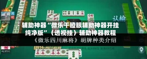 辅助神器“微乐干瞪眼辅助神器开挂纯净版”（透视挂）辅助神器教程