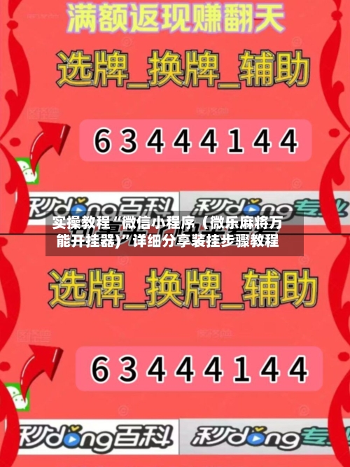 实操教程“微信小程序（微乐麻将万能开挂器)	”详细分享装挂步骤教程-第2张图片