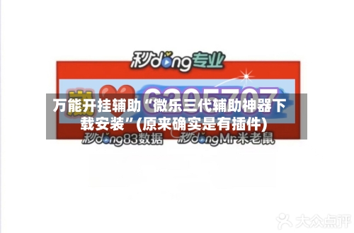 万能开挂辅助“微乐三代辅助神器下载安装	”(原来确实是有插件)-第2张图片