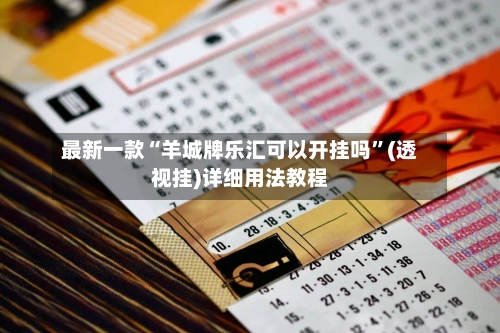 最新一款“羊城牌乐汇可以开挂吗”(透视挂)详细用法教程