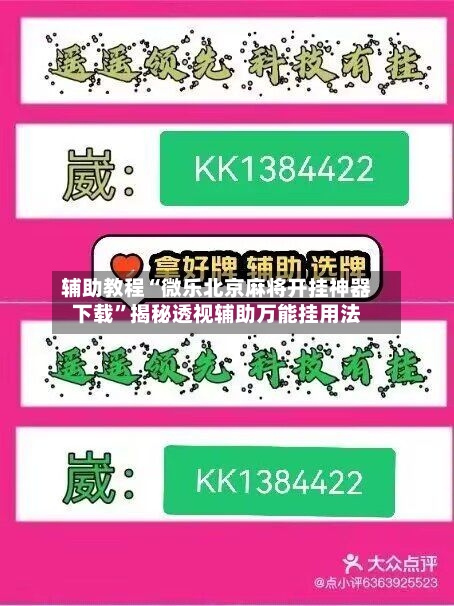 辅助教程“微乐北京麻将开挂神器下载	”揭秘透视辅助万能挂用法-第2张图片