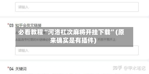 必看教程“河洛杠次麻将开挂下载”(原来确实是有插件)-第2张图片