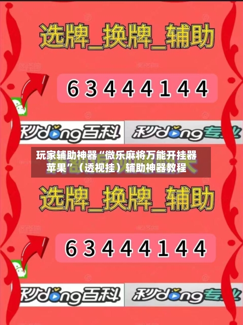 玩家辅助神器“微乐麻将万能开挂器苹果	”（透视挂）辅助神器教程-第3张图片