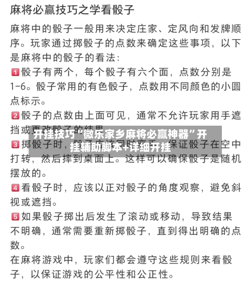 开挂技巧“微乐家乡麻将必赢神器	”开挂辅助脚本+详细开挂-第3张图片