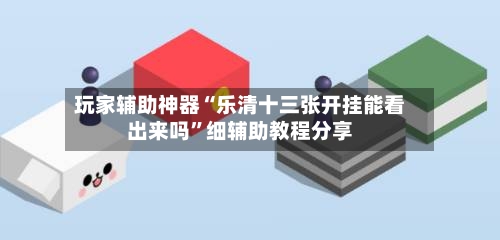 玩家辅助神器“乐清十三张开挂能看出来吗	”细辅助教程分享-第3张图片
