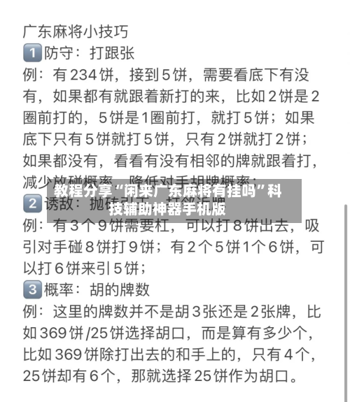 教程分享“闲来广东麻将有挂吗	”科技辅助神器手机版-第3张图片