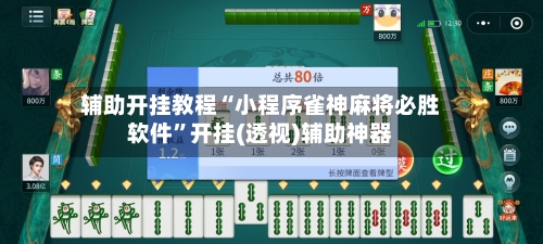辅助开挂教程“小程序雀神麻将必胜软件”开挂(透视)辅助神器-第3张图片