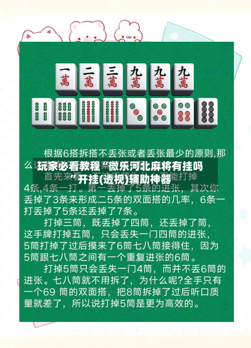 玩家必看教程“微乐河北麻将有挂吗”开挂(透视)辅助神器-第3张图片