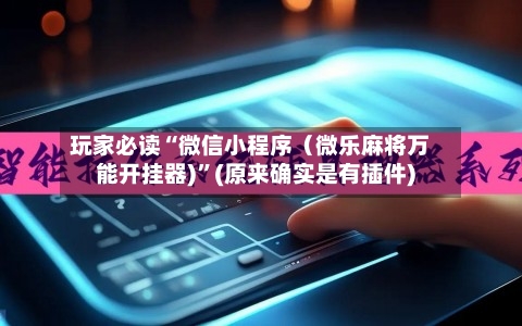 玩家必读“微信小程序（微乐麻将万能开挂器)”(原来确实是有插件)-第3张图片