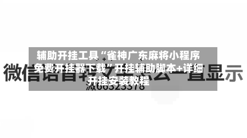 辅助开挂工具“雀神广东麻将小程序免费开挂器下载	”开挂辅助脚本+详细开挂安装教程-第2张图片