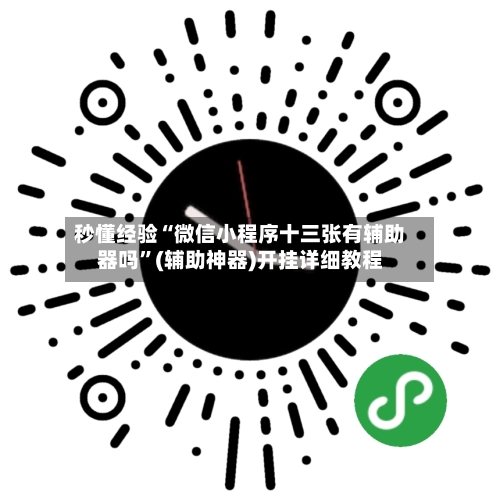 秒懂经验“微信小程序十三张有辅助器吗”(辅助神器)开挂详细教程
