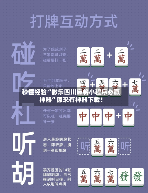 秒懂经验“微乐四川麻将小程序必赢神器”原来有神器下载！