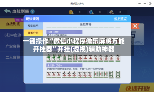 一键操作“微信小程序微乐麻将万能开挂器”开挂(透视)辅助神器-第3张图片